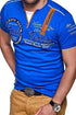 Men's Fashion Short Sleeve Letter Printed Polo Shirt